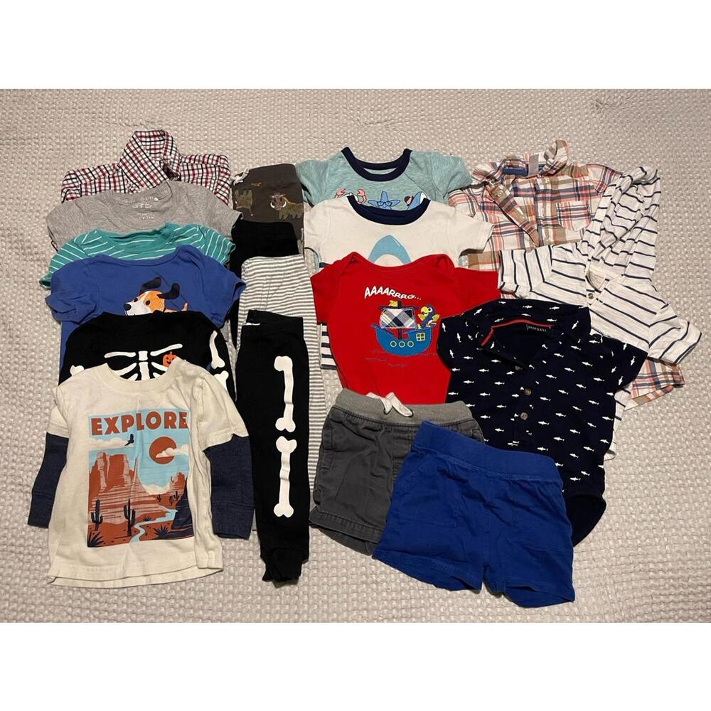 12-Month Boy Variety Clothing Bundle (18 Pieces)